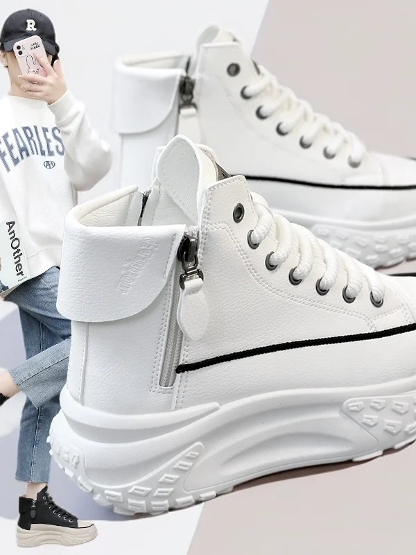 

Fall Winter High Top Women's oes 2025 New Sle Thi Boted Fce Lined Waterproof Sports Cotton oes Casual Cross Bule
