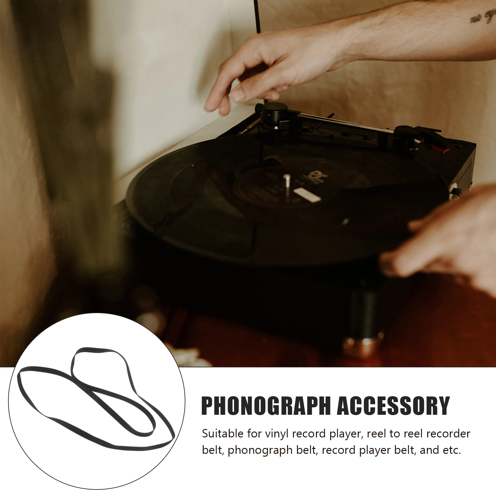 

Black Rubber Cassette Belts For Record Player Repair Replacement Drive Belt Compatible With Tape Recorder Phonograph Deck