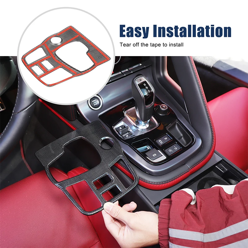 

For Jaguar F-TYPE 2013+ gear indicator box, car gear display position decorative panel, real carbon fiber, 1pcs (plaid lines)