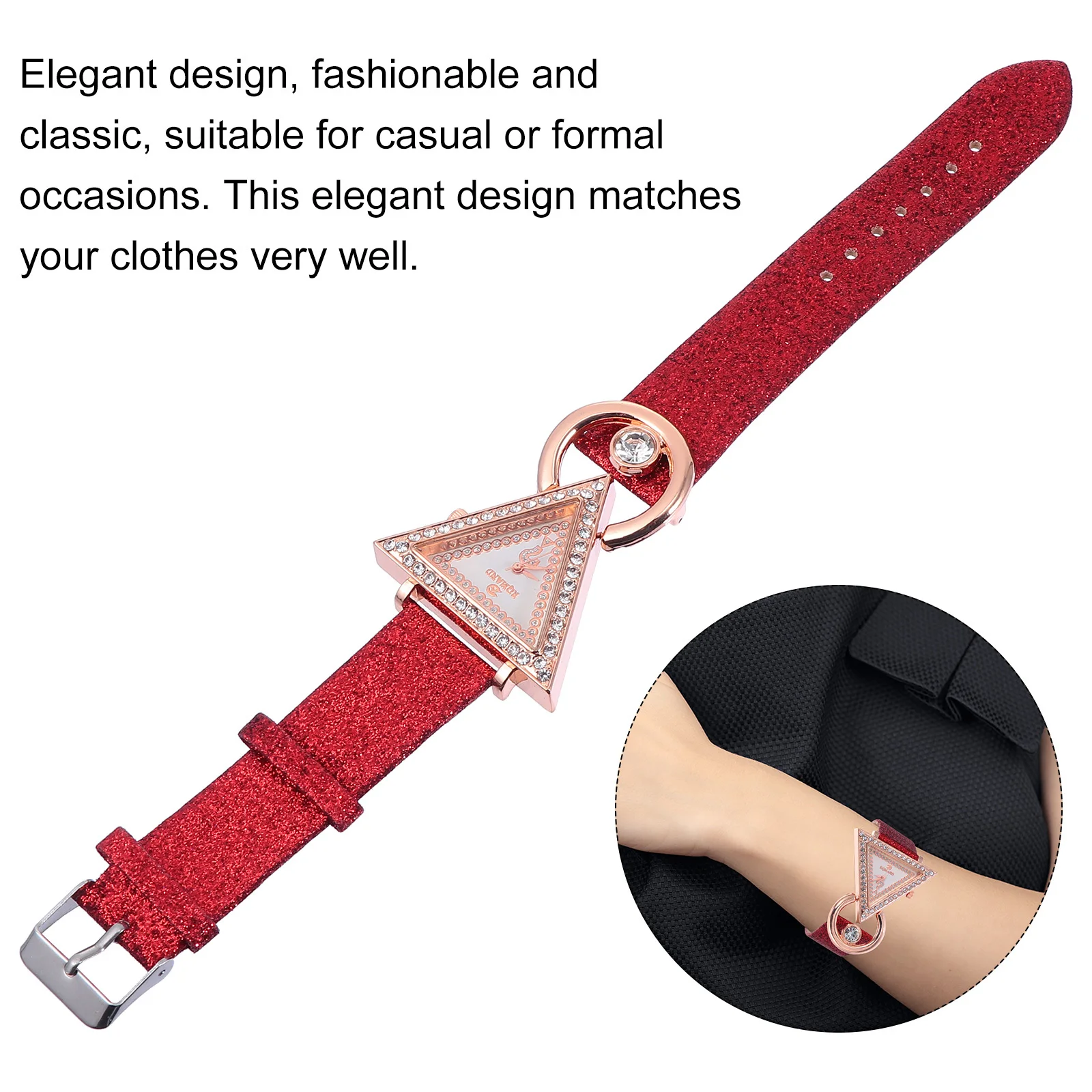 

Wrist Watches Fashion Quartz Rhinestone Inlaid for Women Wristwatch Women's