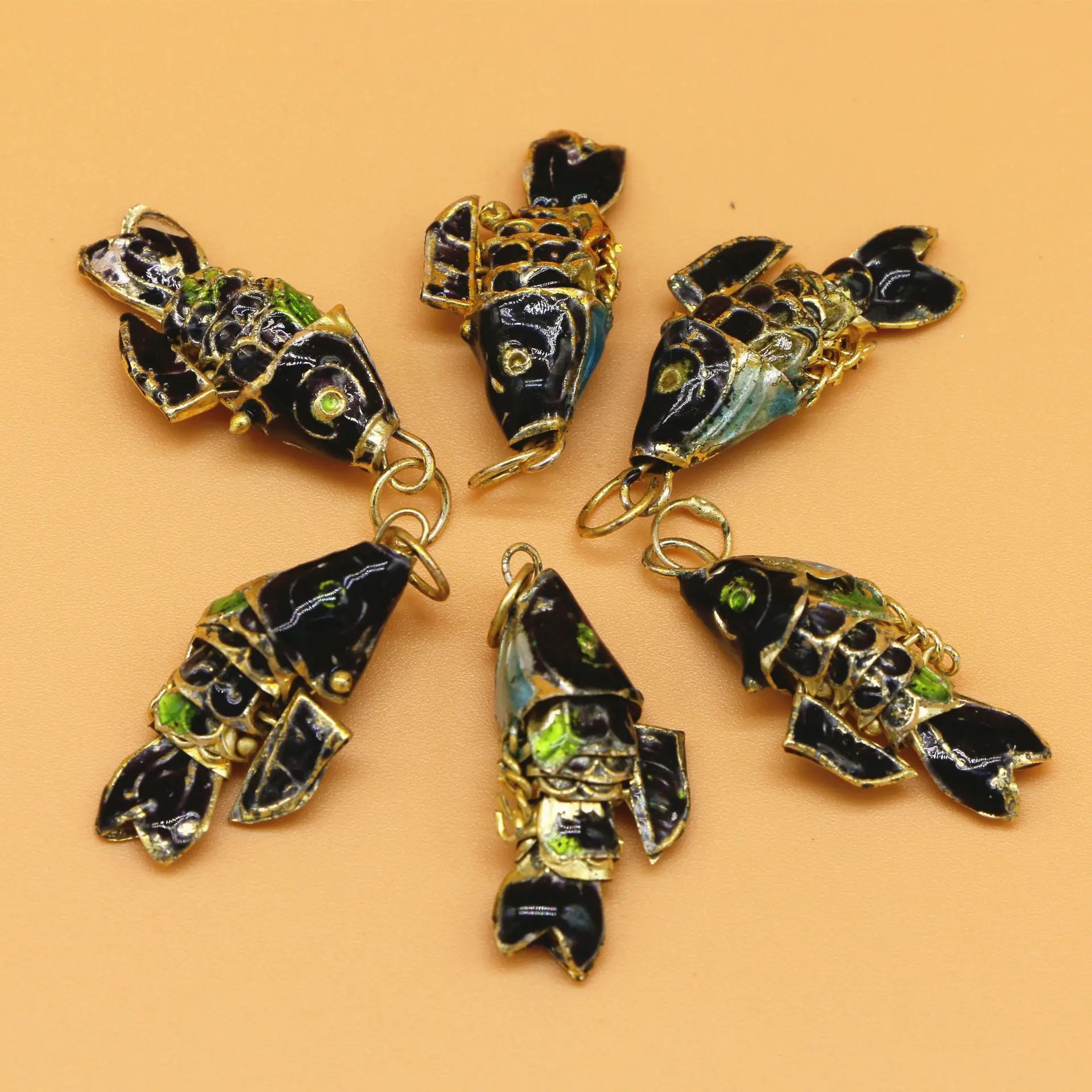 5Pcs 30MM Exquisite Carp Charms Alloy Pendant For Jewelry Making Diy Keychain Backpack Handmade Accessories Supplies