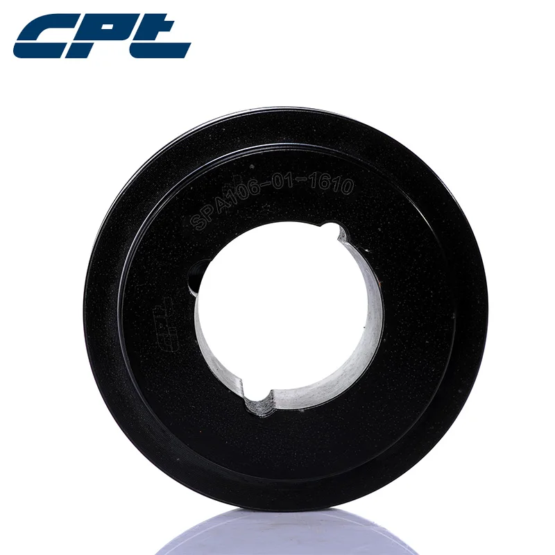 CPT SPA V-Belt pulley Single Groove, 111.5mm outside diameter, 106mm pitch diameter, 1610 Bushing, SPA106-01-1610