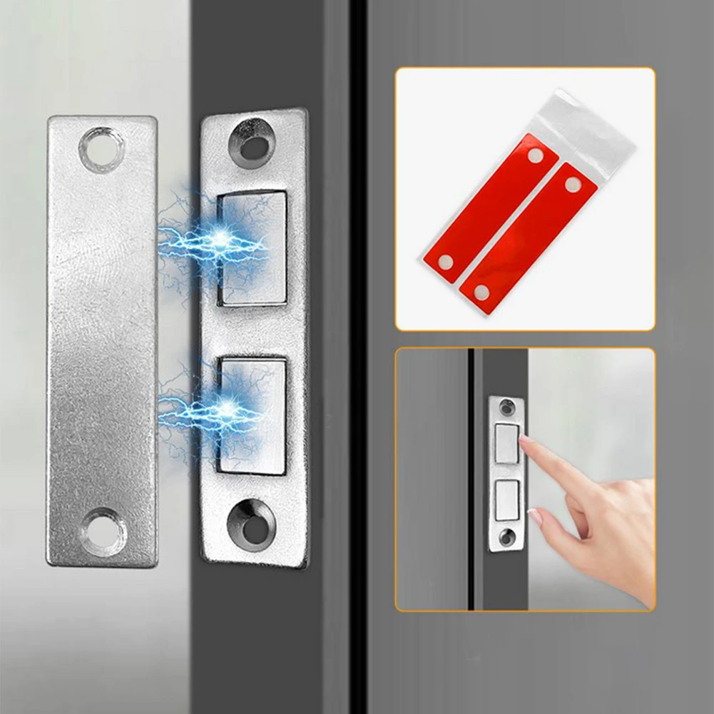 Magnetic Cabinet Catches Door Stops With Screw For Closet Cupboard Furniture DIY Door Hardware 65*16 Mm