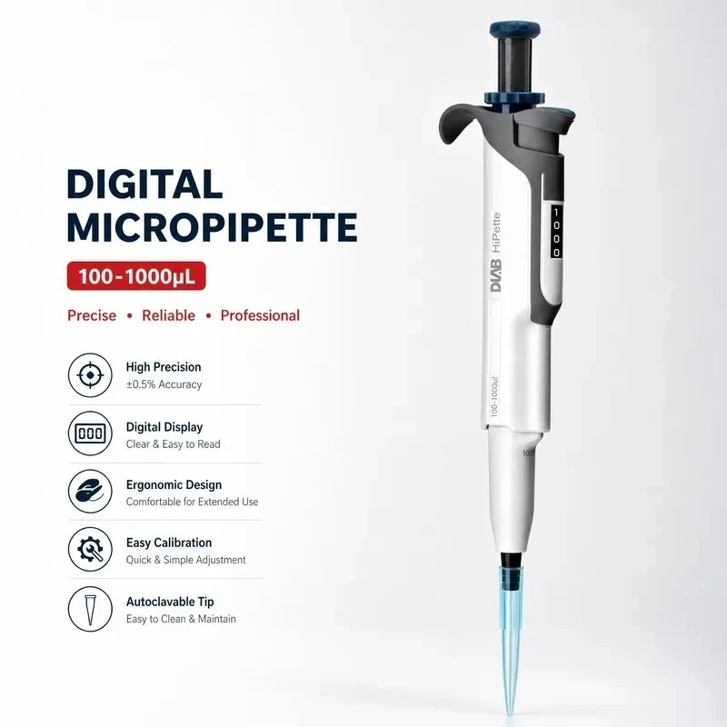 Accurate 100 1000ul Digital Micropipette Built in Filter Ergonomic Chemistry Laboratory Liquid Handling Pipettor Unit Pipette