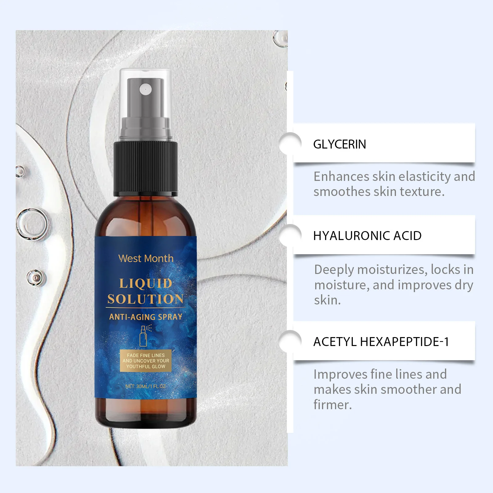 مكافحة الشيخوخة مصل الوجه ثبات رفع تتلاشى الخطوط الدقيقة ترطيب عميق تبييض مكافحة الهالات السوداء مزيل التجاعيد كريم وجه #4