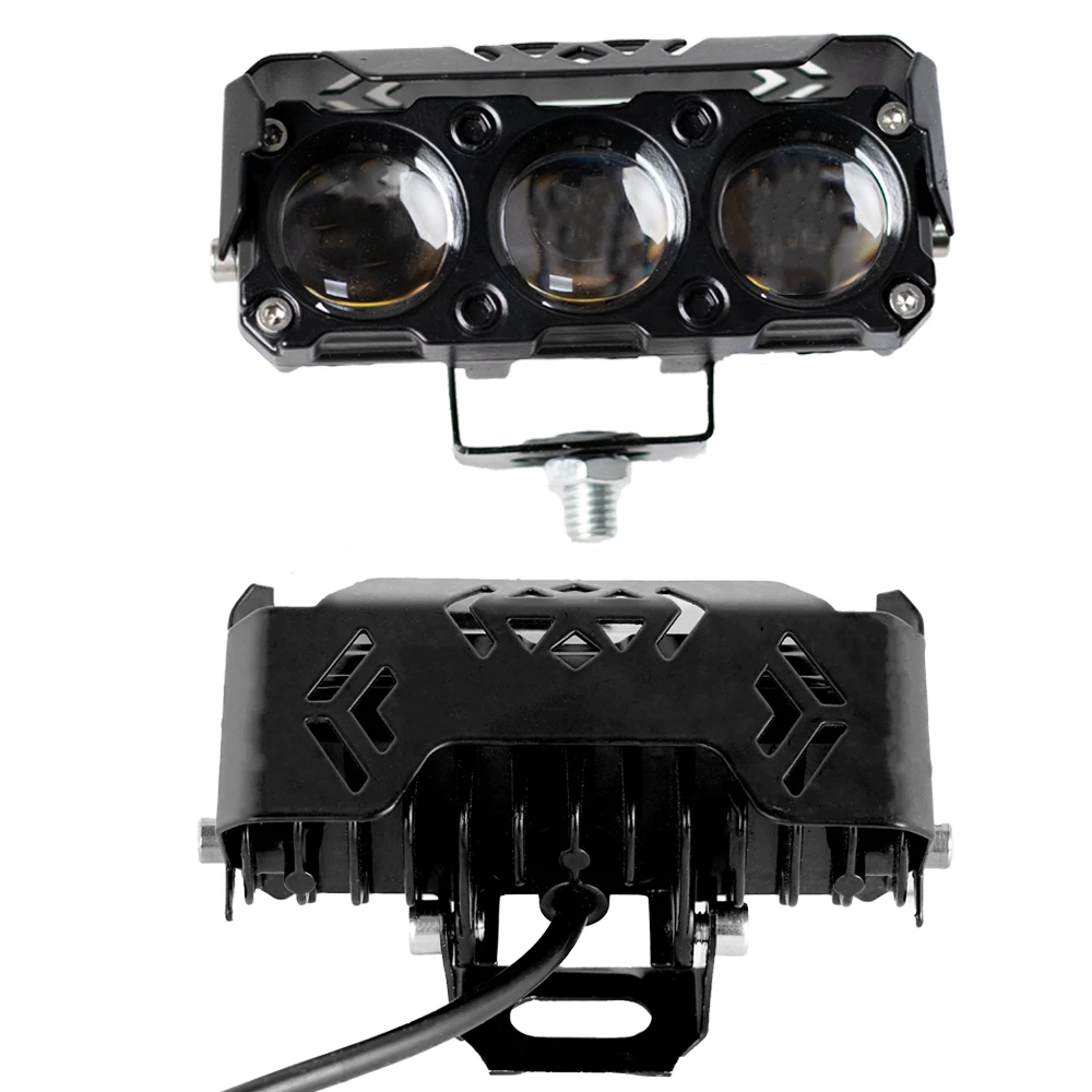 LED Motorcycle Spotlight Work Lamps Dual Color Hi/Low Beam Fog Light For Cars, SUVs, UTVs, Trucks, 12V, Mini Lens, Driving Light image 5