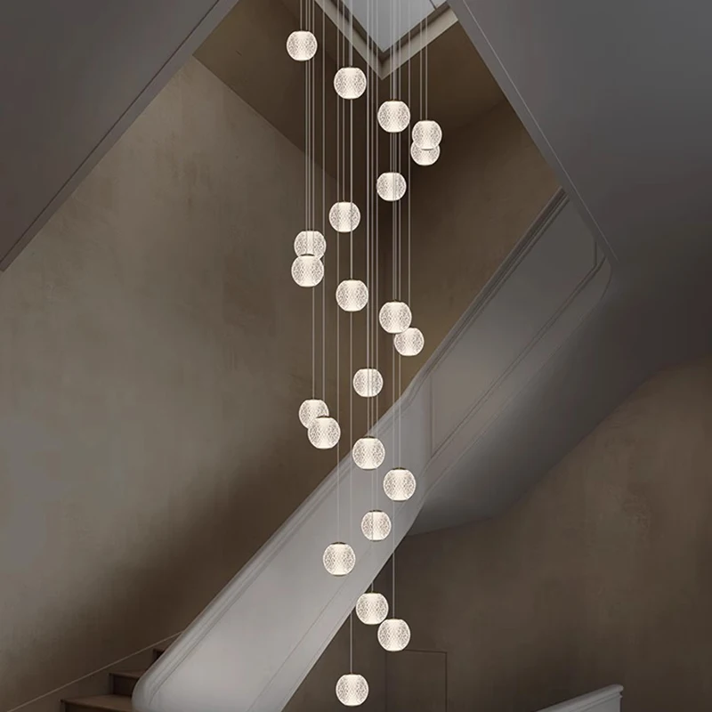 Modern Stair Chandelier Pendant Lights Indoor Lighting Ceiling Lamp Hanging Light Led Chandeliers for Living Room Indoor Lightin