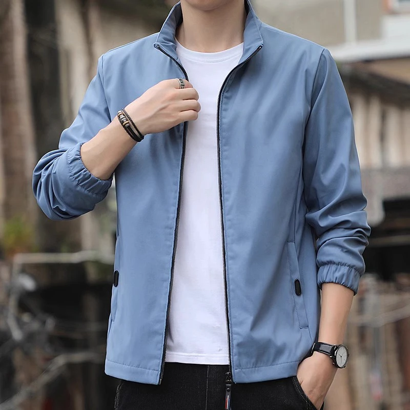 فضفاضة تناسب الوقوف طوق الرجال Jaet ربيع الخريف ملابس غير رسمية Adstrative Sle ملابس خارجية البوليستر طويل Sve سستة ديسمبر... #2