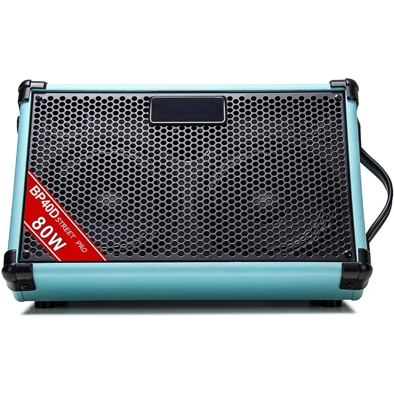 BP40D Powered Acoustic Guitar Amplifier- Portable Bluetooth Speaker 80W W/Battery with Reverb Chorus Delay Effect, 6 Inputs