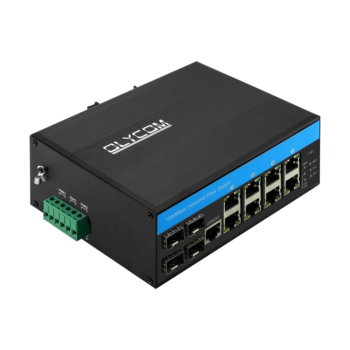 Managed Switch Poe Giabit Ethernet 8 Port RJ45 with POE+ 4 Port SFP Din Rail IP40 Vlan QoS STP/RSTP for Outdoor Use view 2
