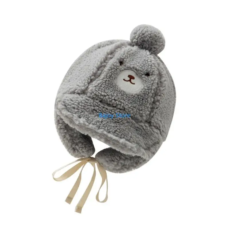 

63HE Soft Winter Plush Caps Comfortable Baby Warm Bonnet Hat for Kids Ear Protections