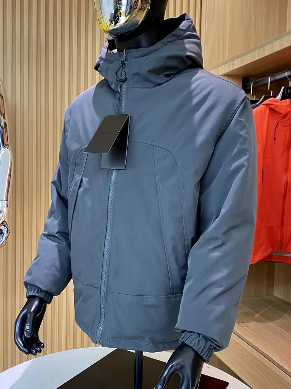 الوزن الثقيل الموصى به على الوجهين ارتداء سوبر دافئ شتاء جديد الرجال ملابس العمل في الهواء الطلق مقنعين القطن Jaet معطف القطن