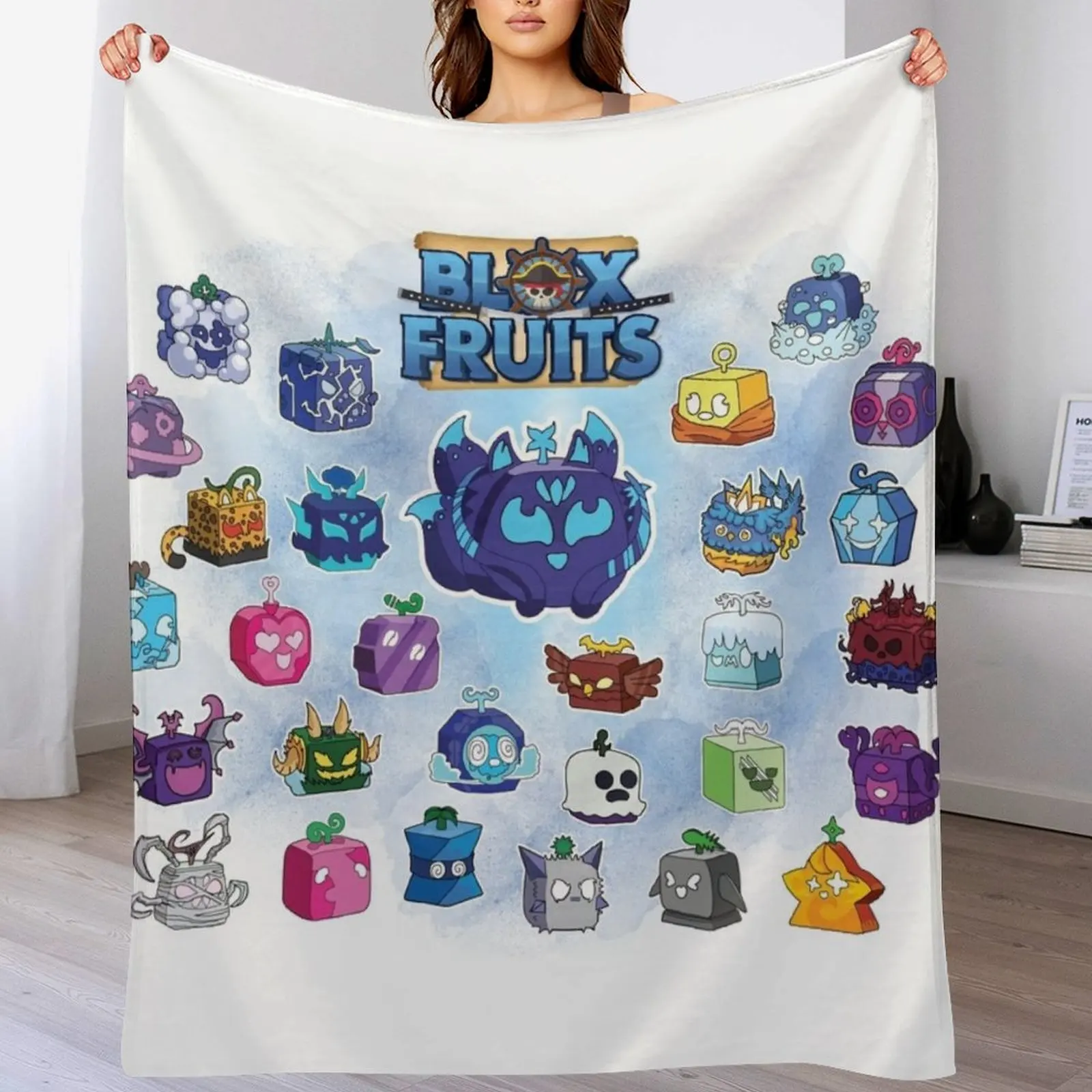 

Kitsune - Blox Fruits - Characters Throw Blanket Air Conditioner Soft Blanket for Office Home