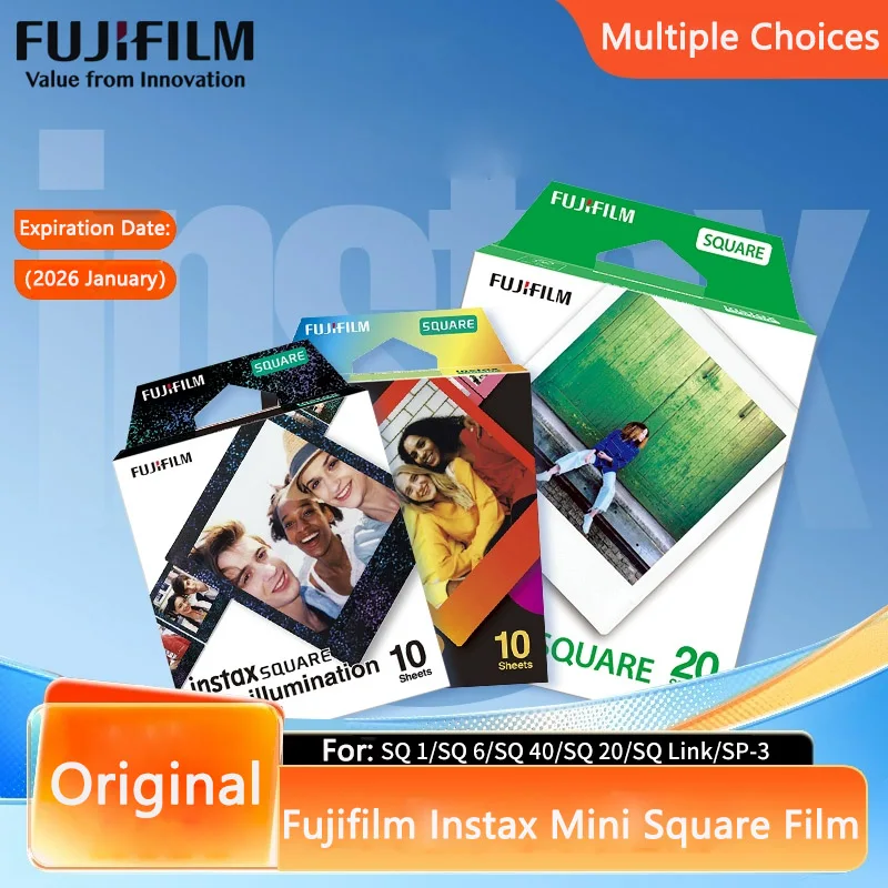 Para Fujifilm Instax SQUARE SQ1, 10-100 Hojas Originales de Papel Fotográfico Instantáneo para Cámara Instax Square, SQ10/SP-3, Impresora para Smartphone