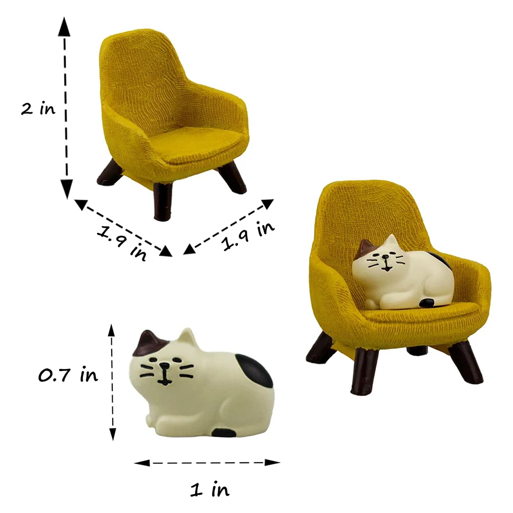 Charming Cartoon Cat Sofa Chair: Unique Resin Doll For Cozy Home Decor! Cartoon Cat Sofa Chair Resin Doll Small Ornaments