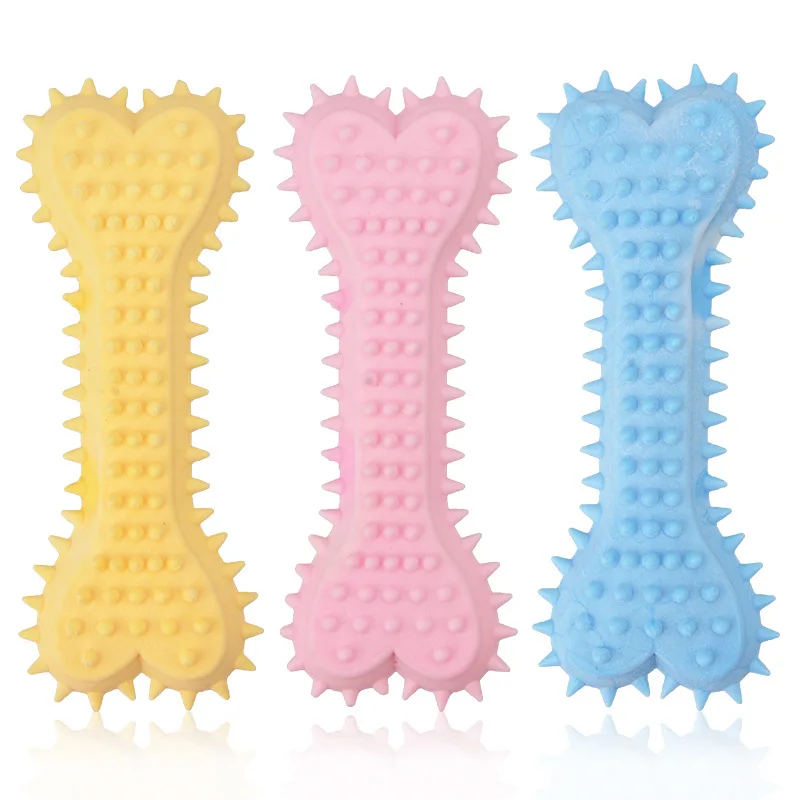 

TPR Foam Toys Milk Flavor With Spiny Flat Bones Small and Large Dog Teeth Grinding and Teeth Cleaning Pet Toys