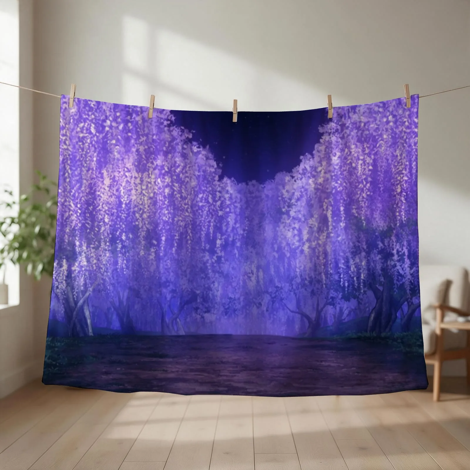 Wisteria anime lavender purple forest Throw Blanket Thermals For Travel Blankets For Baby Luxury Brand Tourist Blankets