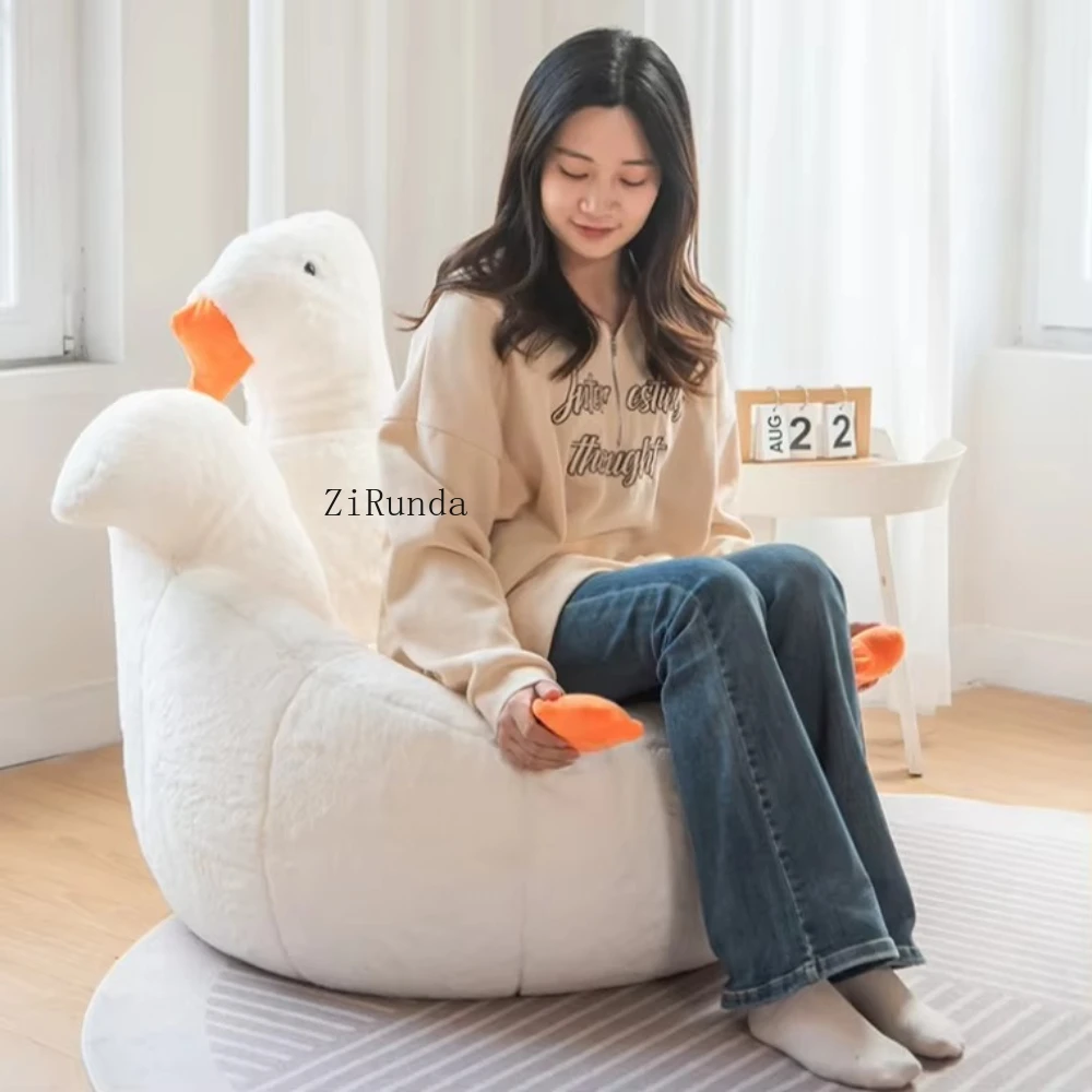 *Modern goose fabric bean bag sofa chair comfortable living room bedroom children's furniture