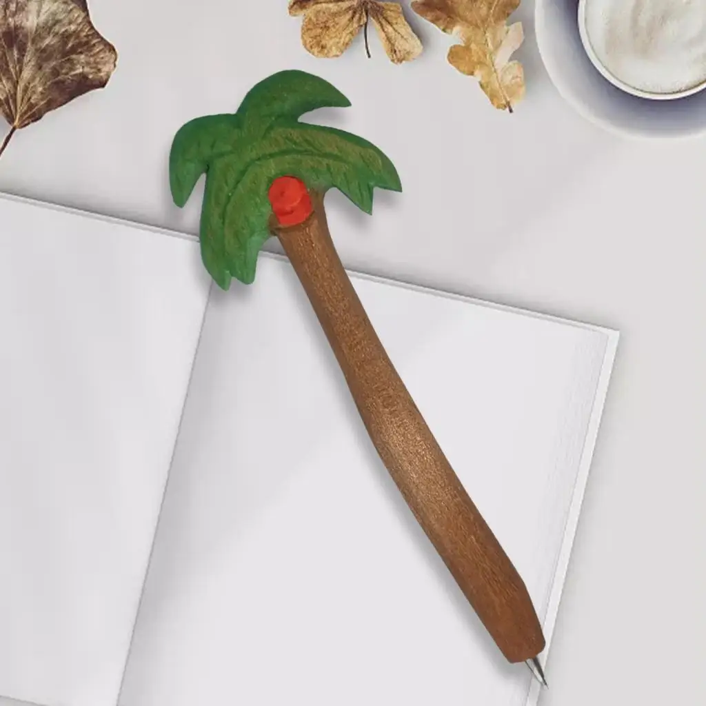 Wood Coconut Tree Pen Handcrafted Pen for DIY Crafts Drafting Note Taking