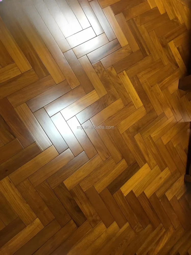 Aangepaste versie parketvloer natuurlijke teakhouten vloer massief houten vloer