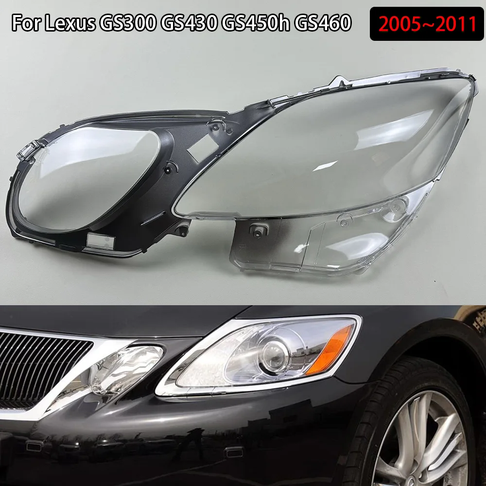 Headlamp Cover Transparent For Lexus GS300 GS430 GS450h GS460 2005~2011 Lampshade Headlight Shell Lens Plexiglass