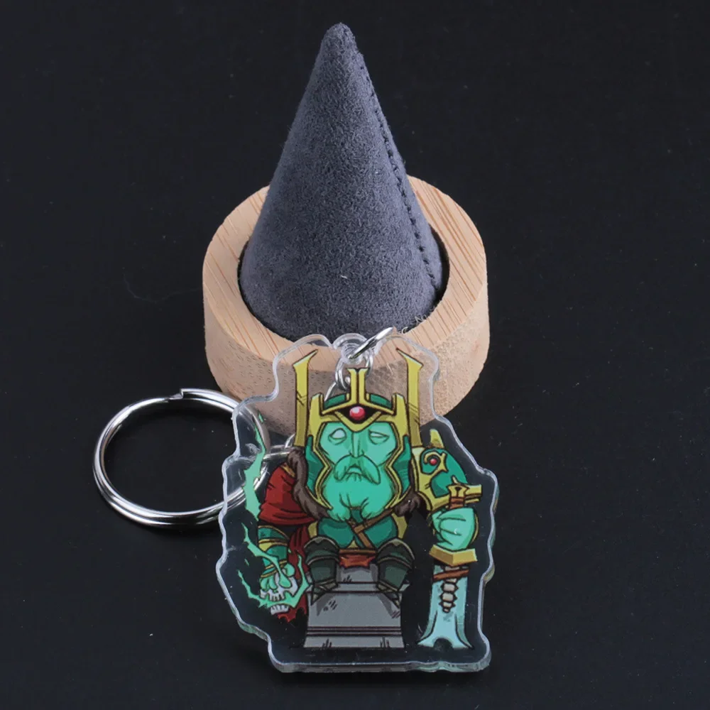 DOTA2 Acrylic Plastic Hero Pendant Keychain for Men Women Backpack Car Accessories Gadget Key Ring Fans Collectible Jewelry Gift