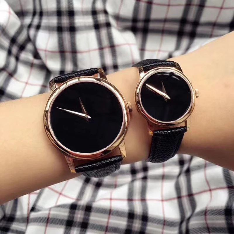 Fashion Brand Wrist Watches Man Woman Lover's 38mm 28mm Leather Strap Quartz Luxury Clock MV5
