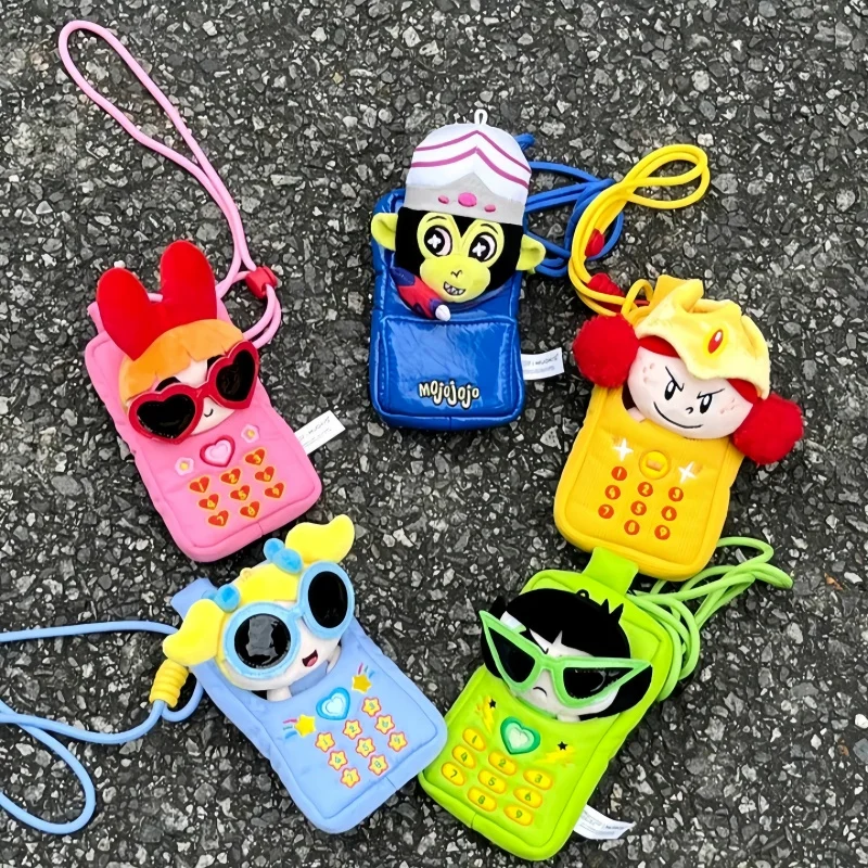 New Hot The Powerpuff Girls Call Me Series Blind Box Change Clothes Phone Modeling Inclined Span Decor Cute Cartoon Girl Gift