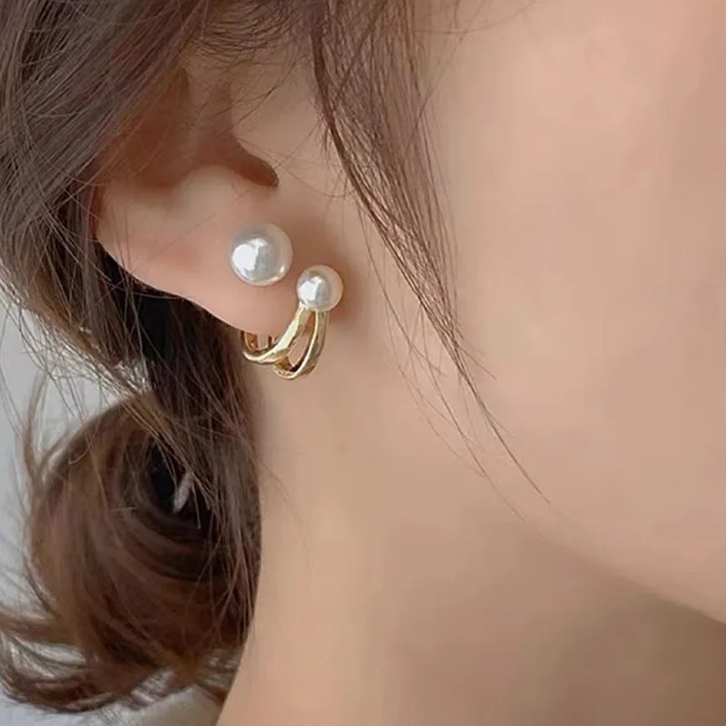 

Elegant Pair of 5-8mm South Sea AAAA+ Perfect Round White Pearl Earring 925s jewelry for women pearl earrings silver
