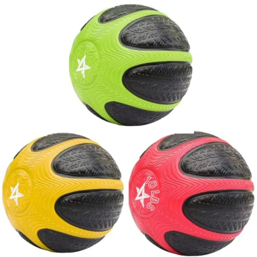 Pelota medicinal con agarre de doble textura, pelota medicinal ponderada combinada de 6,8,10 libras para entrenamiento, ejercicio, equilibrio, fuerza central