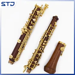 Full-automatic outfit oboe C key Professional Bass Clarinet ebony wood rosewood,Silver gold plated keys and parts