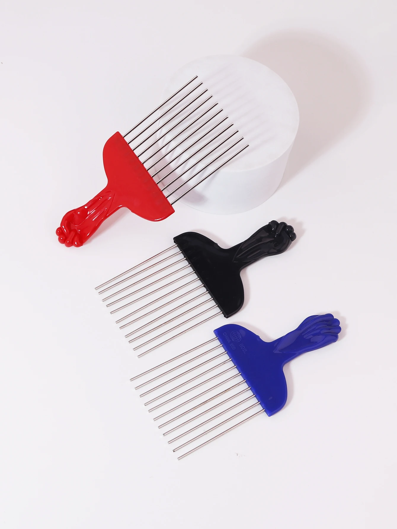 1pc stainless steel hair black perm comb design steel needle comb professional men's hair comb tool Special for real hair wigs view 2