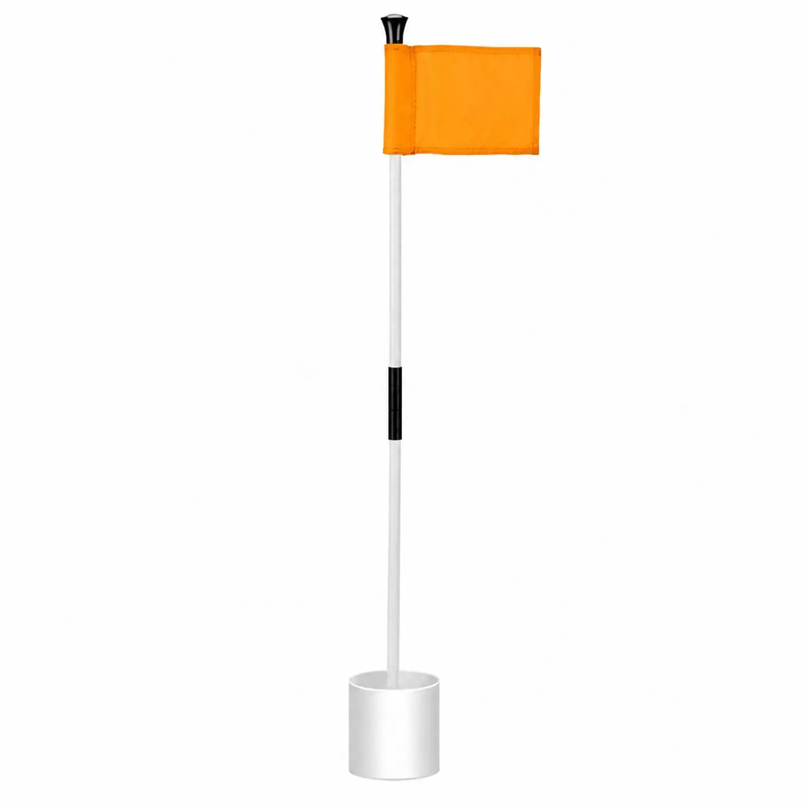 Two Section Golf Flagstick Set with Beverage Holder and Marker Cup for Backyard Putting Training