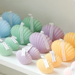 3D Shell Shaped Candle Silicone Mold Striped Shell Scented Candle Plaster Making Mould For DIY Epoxy Resin Molds Home Decoration