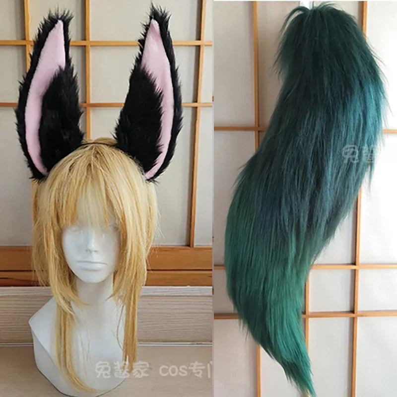 Game Genshin impact tighnari cosplay tail headwear soft plush tignari costume props for party Halloween