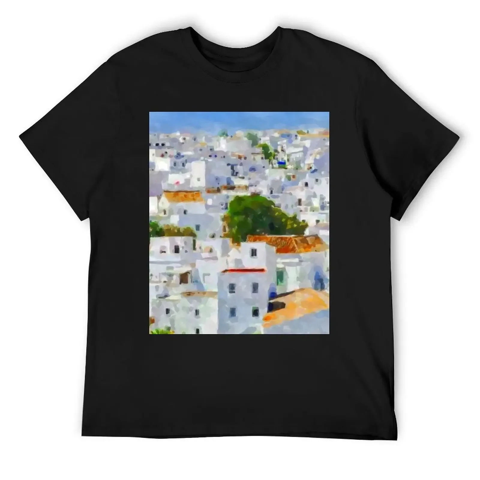 White Village of Andalusia T-Shirt cheap stuff blacks oversized mens fashion