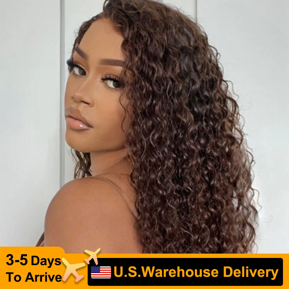 

26 Inch Chocolate Brown Deep Wave Lace Front Wig 13x6 13x4 HD Transparent Lace Frontal Wig Human Hair Pre Plucked Human Hair Wig