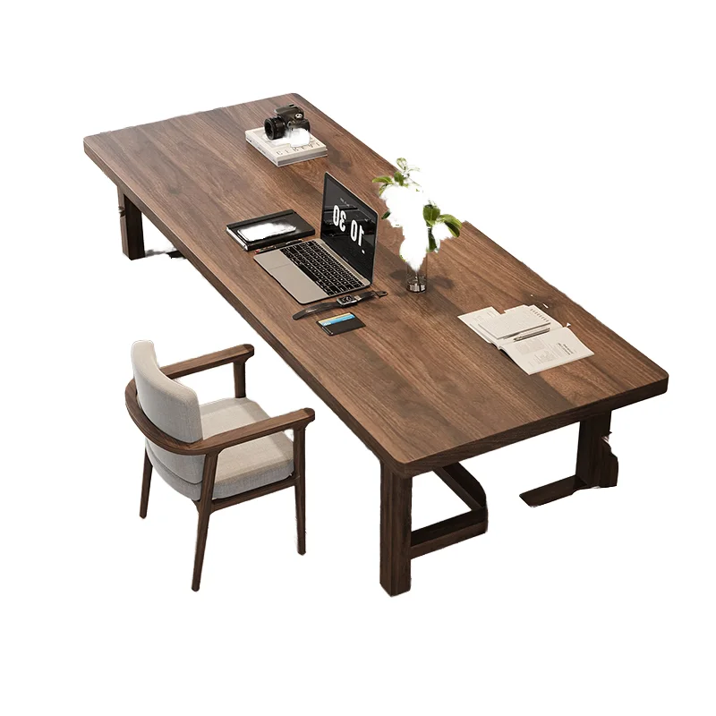 

*High-End South American Walnut Large Board Desk for Home Modern Workbench Study Solid Wood Long Desk