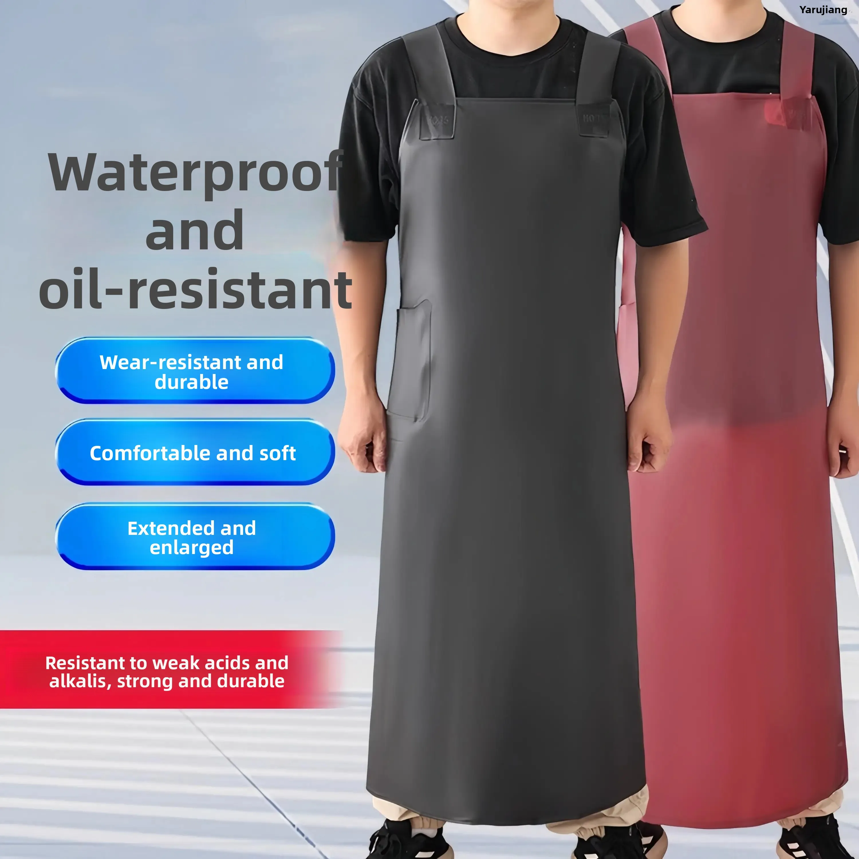 

Waterproof Cow Tendon Apron Extended Thickened Restaurant Catering Special Use Anti-soil Workwear Wear-resistant Quick-drying...