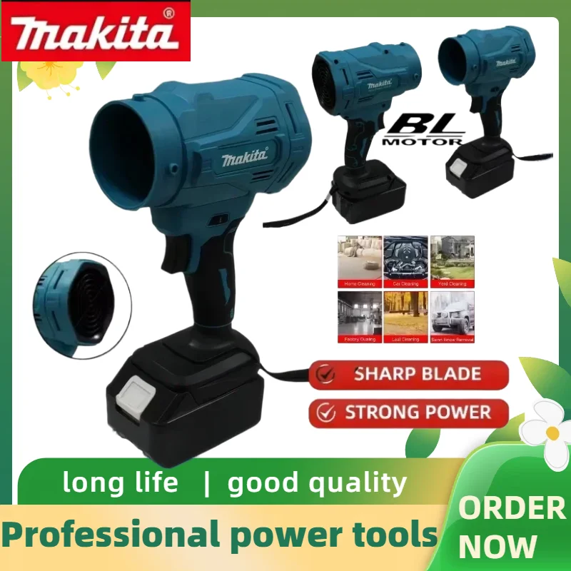 

Makita Cordless Brushless Air Blower 6 Speed Turbo Fan 130000RPM High RPM Violent Wind Electric Dust Cleaning Air Duster Tool