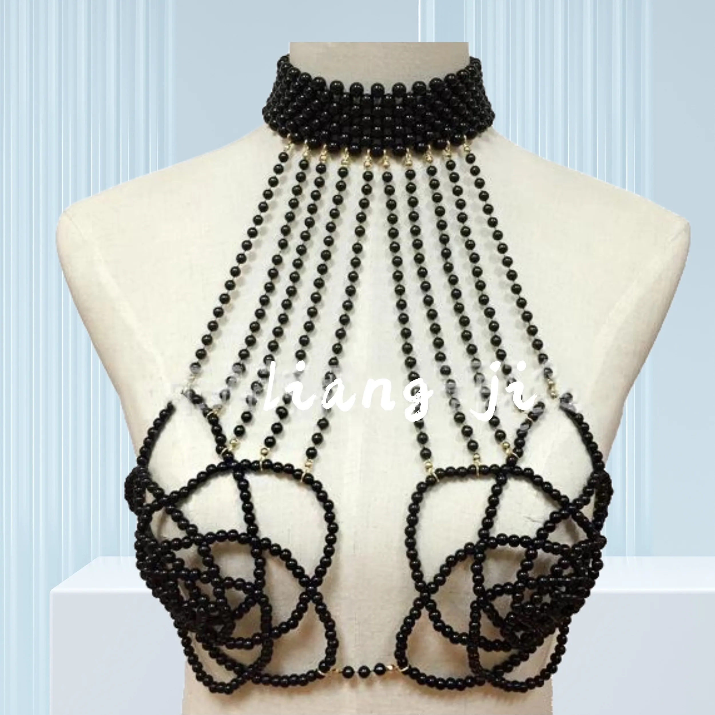 

Pearl Sexy totally hand-made Body Chain Jewelry Shoulder Bikinis Waist Chain Bra Body Chains For Women Waist Hain Wedding Dress
