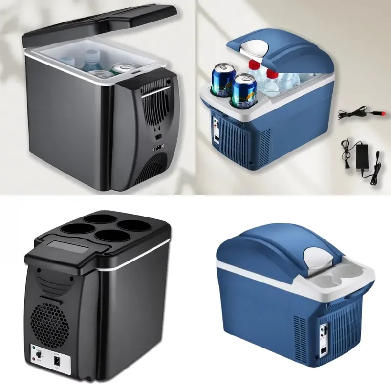 Dual-Zone 6L 8L Mini Car Refrigerator Semiconductor Cooling 12V/24V/220V Freezer with Hot and Cold Box for Family Use