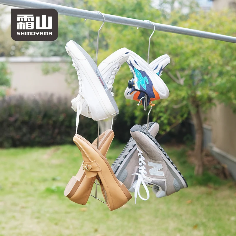 

SHIMOYAMA Shoe Hanging Hooks-Space-Saving Drying Shoe Rack Stainless Steel Holders for Fixing Shoe Racks