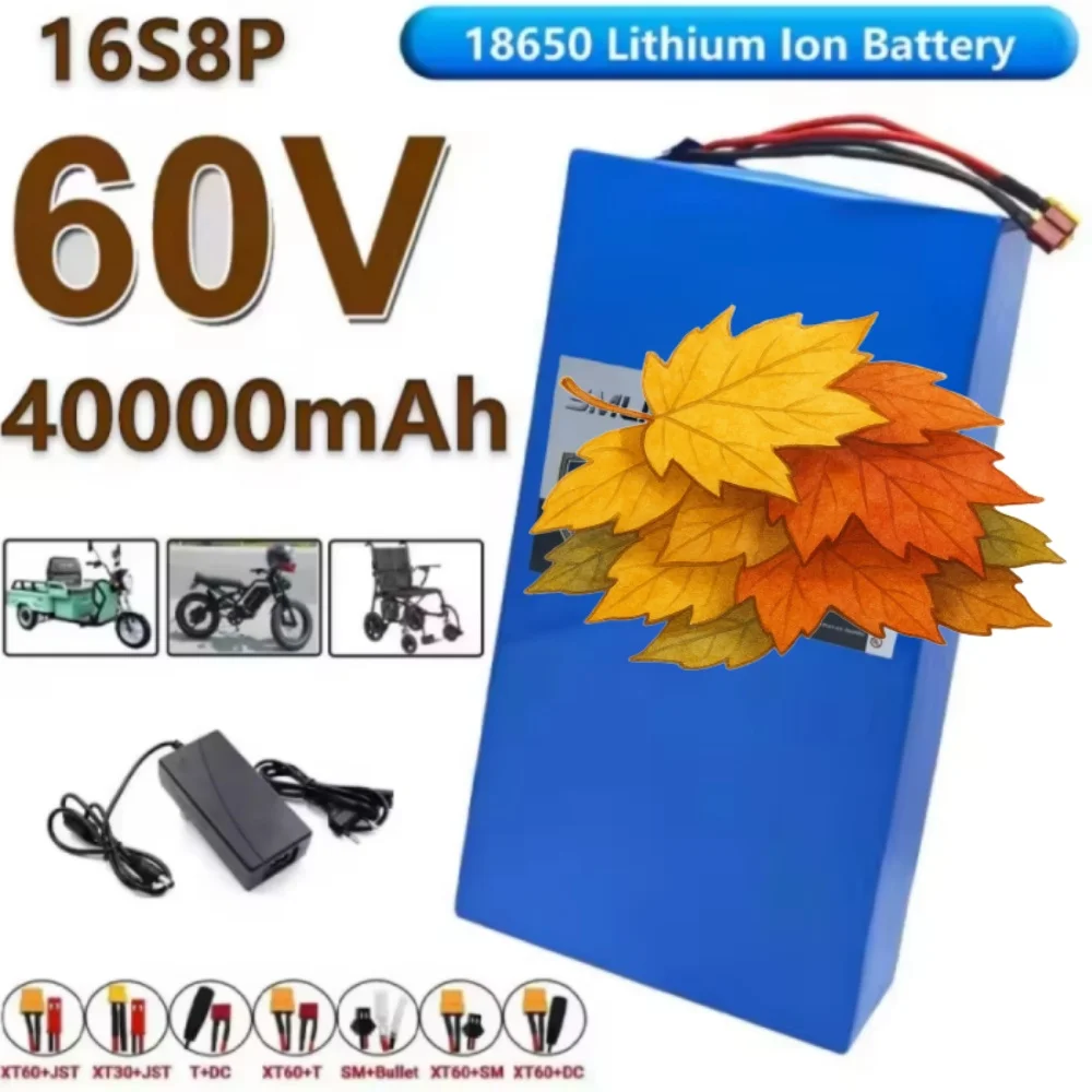 High-Power 60V 40Ah 18650 Lithium Battery Pack 16S8P New Condition Suitable for Various Transportation Vehicles 1000-3000W