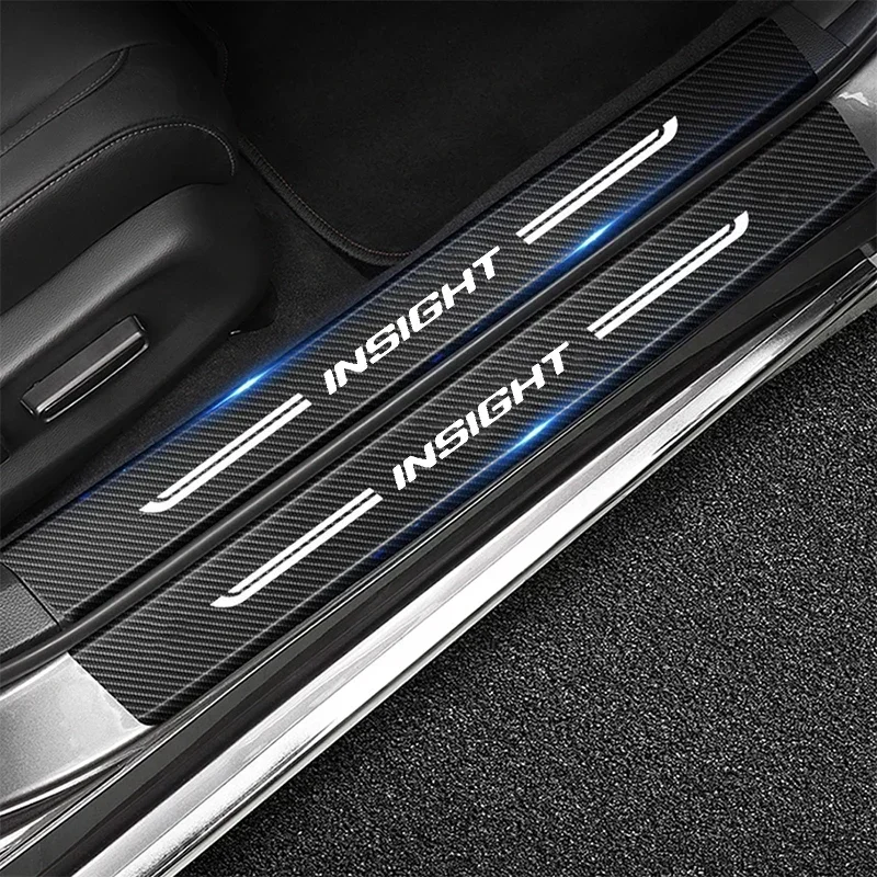 Car Interior Door Threshold Protective Decals for Honda INSIGHT Sill Trim Anti Kick Stickers Trunk Bumper Strip Accessories