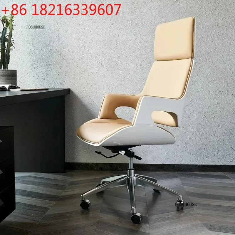 YAO YAO Design Luxury Office Chair Comfort Leather Ergonomic Backrest Swivel Wheels Computer Gaming Chairs Office Furniture r