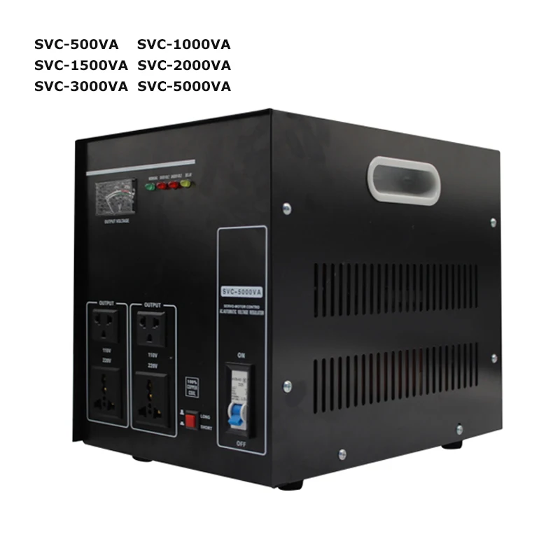 Voltage Regulator Stabilizer, High Precision 500VA-5000VA Pure Copper Servo Motor 220v 110v Dual Use Single Phase AC Automatic