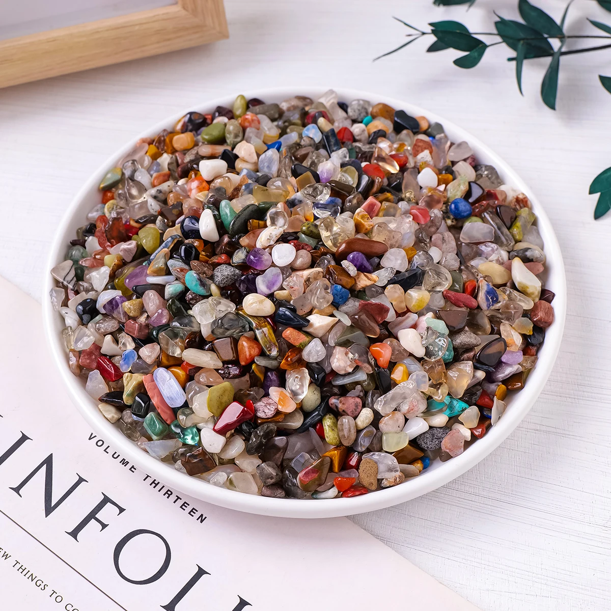 50g/Bag Natural Irregular Hepatic Crystal Tumbled Gravel Healing Reiki Gravel Garden & Aquarium Decoration