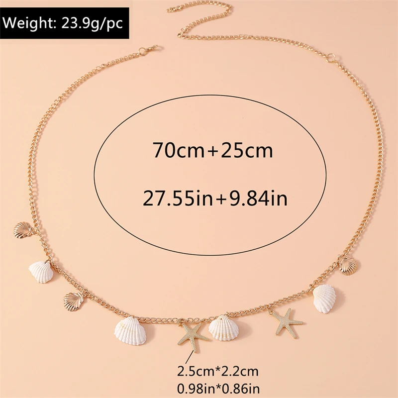 Fashion Starfish Shell Waist Belly Chain for Women Summer Beach Sexy Waistband Bikini Girls Holiday Jewelry Gifts