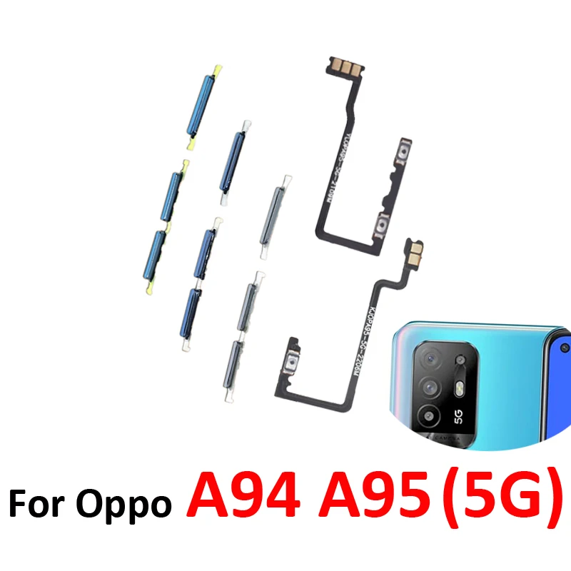 Phone Housing Power Volume Button For Oppo A94 5G New On Off Up Down External Key Internal Flex Cable Parts For Oppo A95 5G